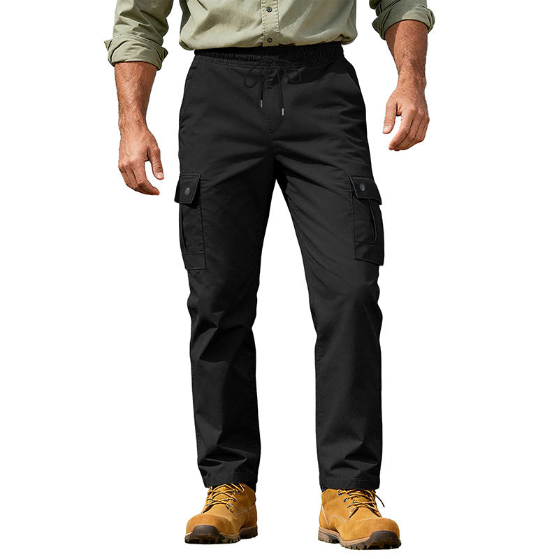 Herren nan robuste Freizeit-Cargohose mit elastischem Bund Tunnelzug und Mehrfachtaschen R&B