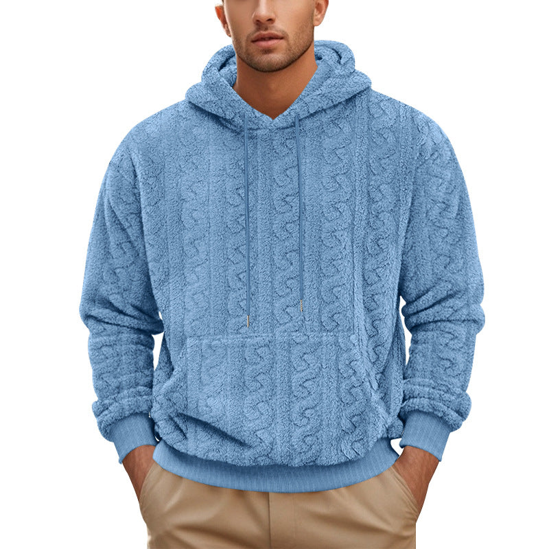 Herren Fleece-Hoodie mit strukturiertem Design und praktischen Taschen R&B
