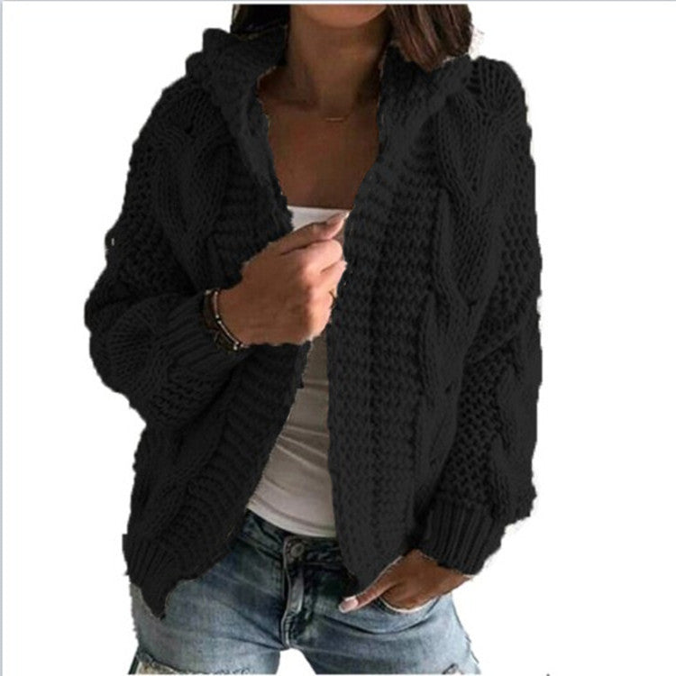 Damen Strickjacke mit voluminösem Zopfmuster und lässigem Schnitt R&B