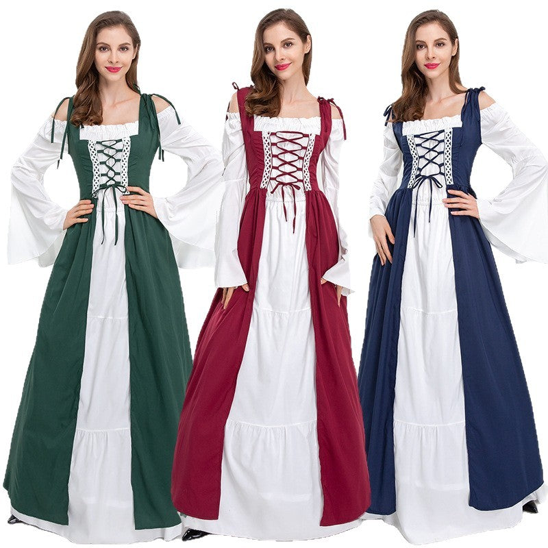 Damen historisches Märchenkleid mit elegantem Oberteil und ausgestellten Ärmeln R&B
