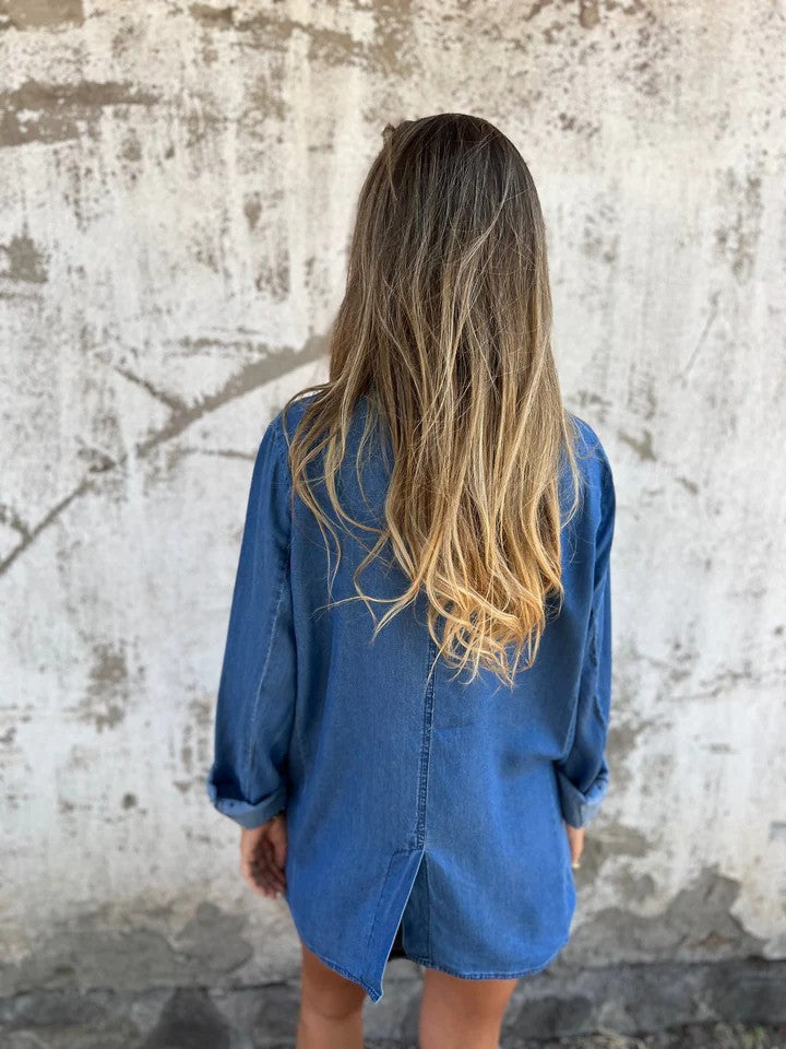 R&B | Reversanzugkragen Denim Mid Length Jacke