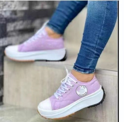 Damen Sportliche Canvas Sneakers im urbanen Design mit Gummisohle R&B