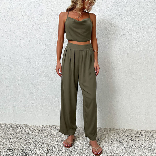 Damen Urbane Jumpsuit mit weitem Bein und flutterndem Oberteil R&B