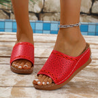 Damen Bequeme Mulesandaletten mit raffiniertem Lochmuster und elastischem Riemendesign R&B