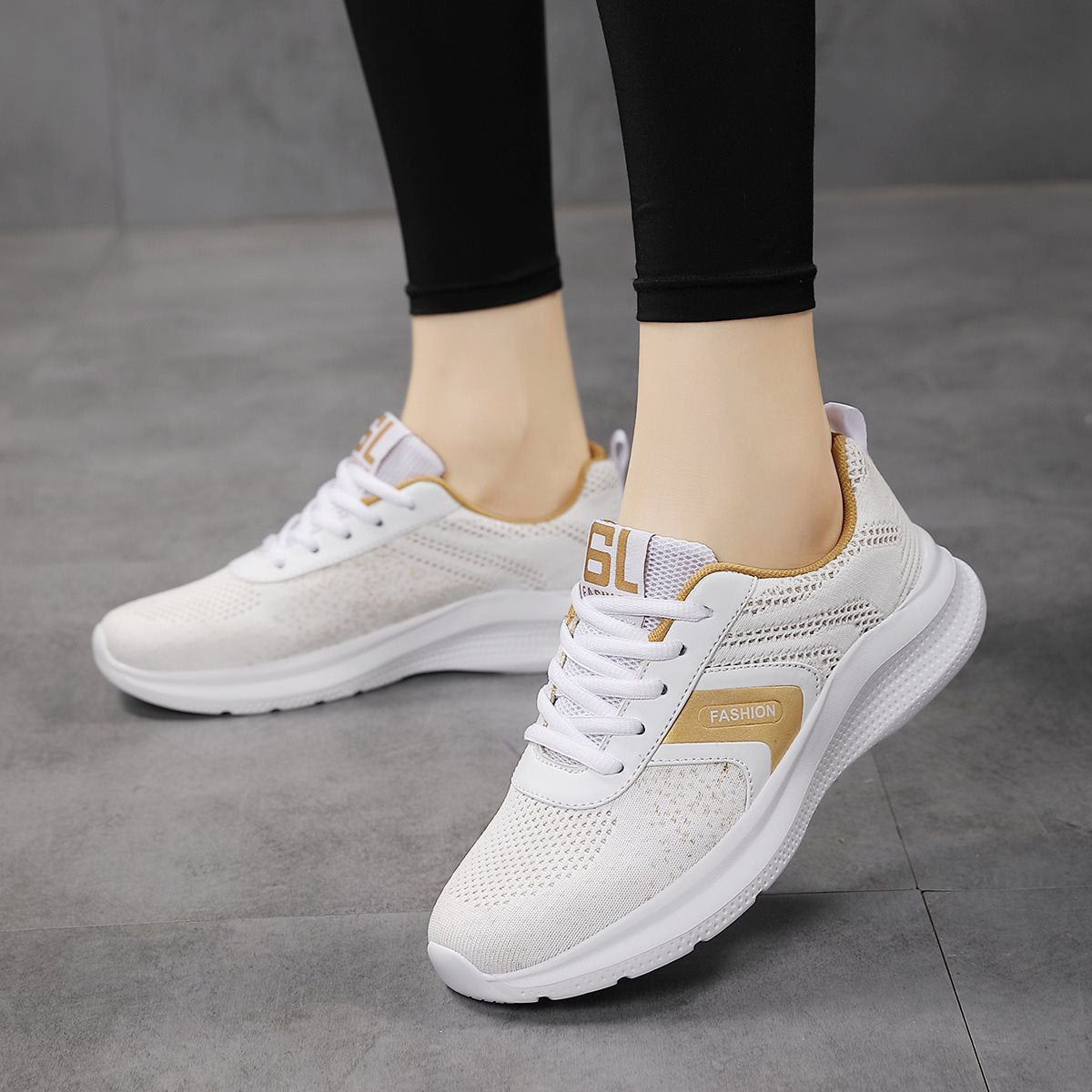 Damen Sneaker mit atmungsaktivem Obermaterial und rutschfester Sohle