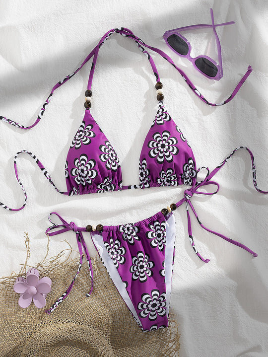 Damen Triangel-Bikini mit verspielten Bindebändern R&B