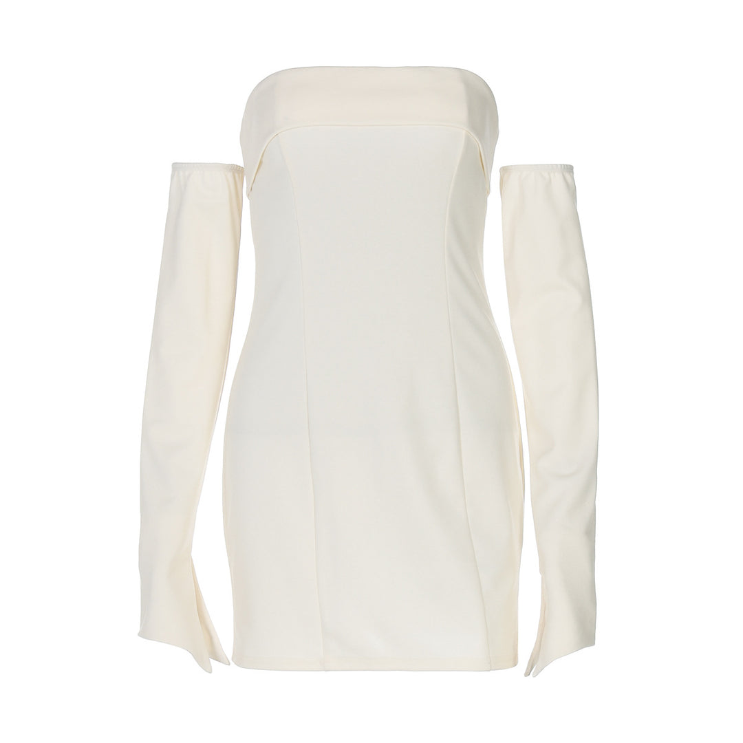 Damen Off-Shoulder Minikleid mit langen Ärmeln und elegantem Schnitt R&B