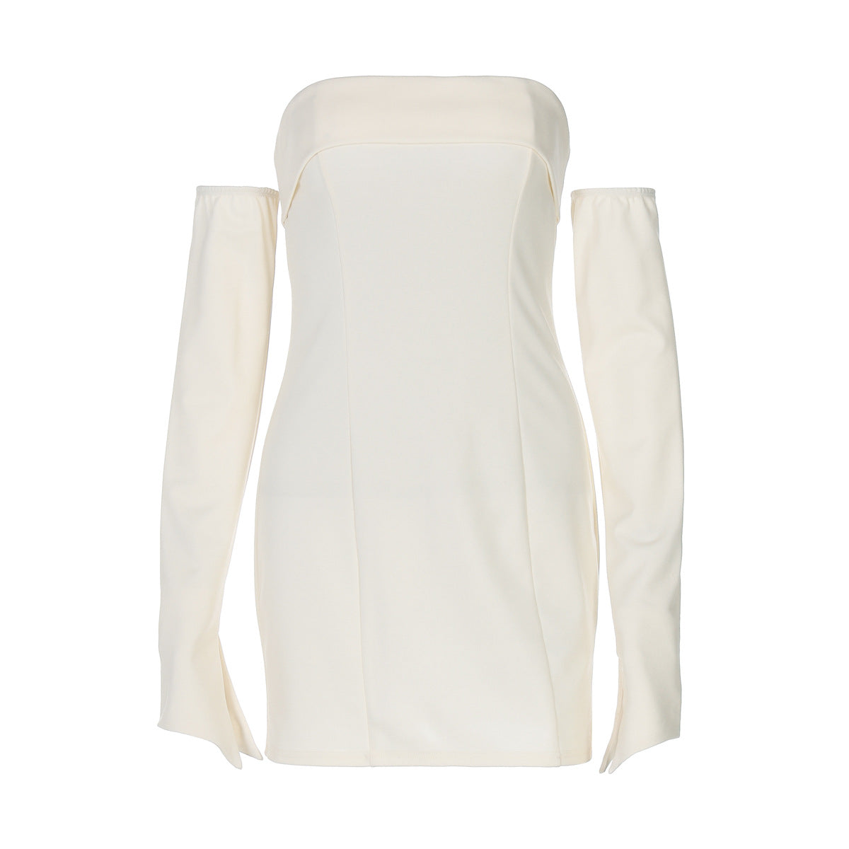 Damen Off-Shoulder Minikleid mit langen Ärmeln und elegantem Schnitt R&B