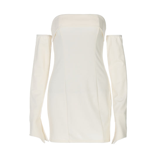 Damen Off-Shoulder Minikleid mit langen Ärmeln und elegantem Schnitt R&B