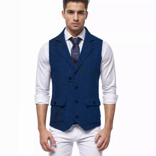 Herren elegante Weste im Hahnentrittmuster R&B