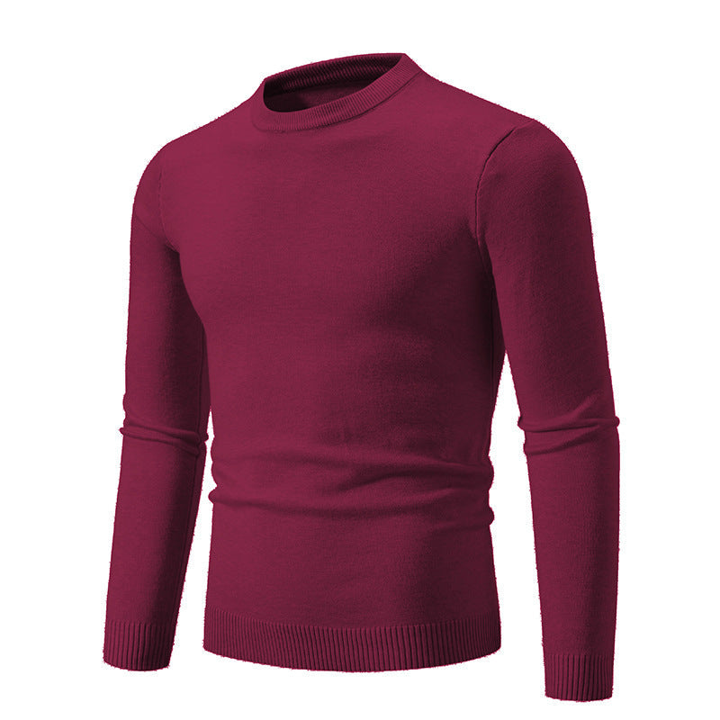 Herren Feiner Strickpullover mit Rundhalsausschnitt und Rippdetails R&B