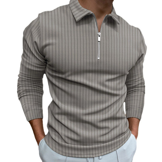 Herren modischer Poloshirt mit Reißverschluss R&B