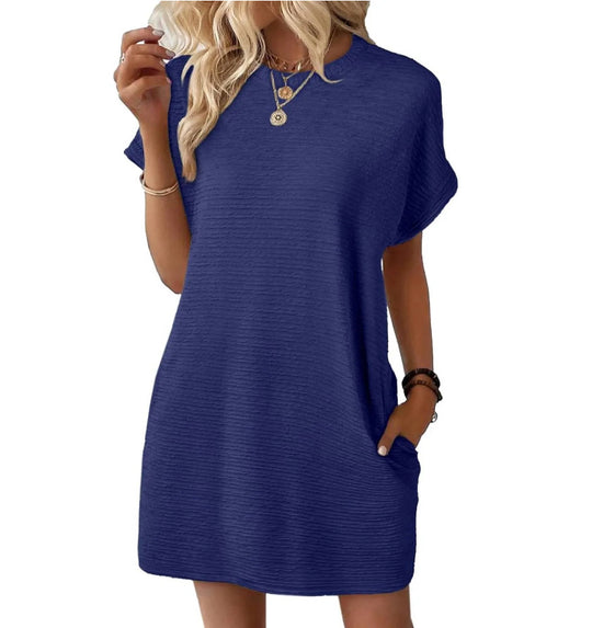 Damen Casual-Kleid mit lässigem Schnitt und praktischen Taschen R&B