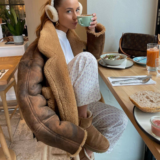 Damen gemütliche Teddy jacke mit praktischen Taschen R&B