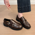 Damen verspielte Schnürschuhe mit doppeltem Riemen und ausgefallenem Design R&B