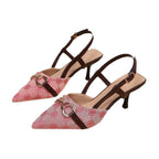 Damen Slingback Pumps mit elegantem goldenen Akzent