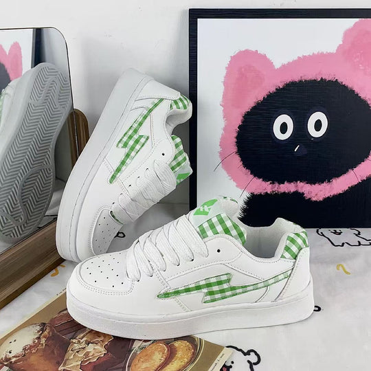 Damen Sneakers im modernen Karo-Design mit atmungsaktiven Materialien R&B