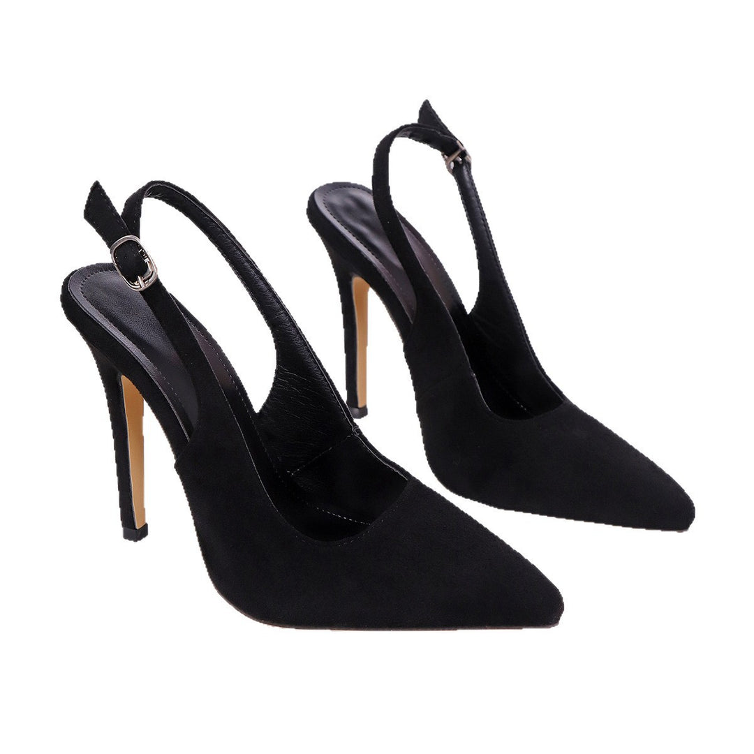 Damen Slingback High Heels mit eleganter spitzer Zehenpartie und glänzender Oberfläche R&B