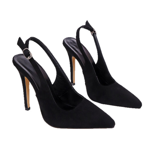 Damen Slingback High Heels mit eleganter spitzer Zehenpartie und glänzender Oberfläche R&B