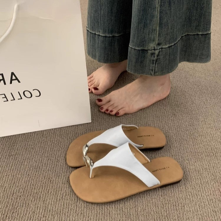 Damen Zehentrenner-Sandalen mit modischen Riemen und komfortablem Fußbett R&B