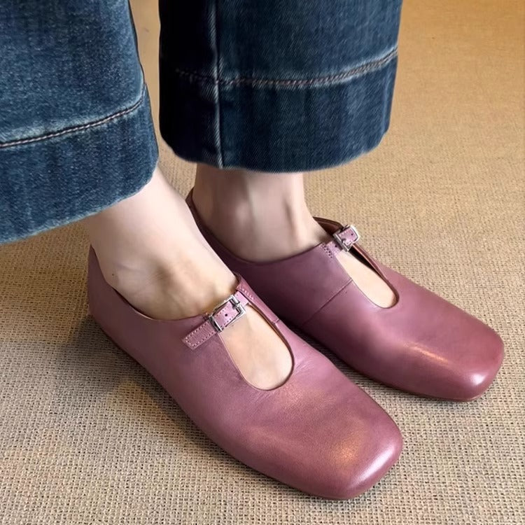 Damen elegante Mary Jane Schuhe mit modischem Riemen und weichem Leder R&B