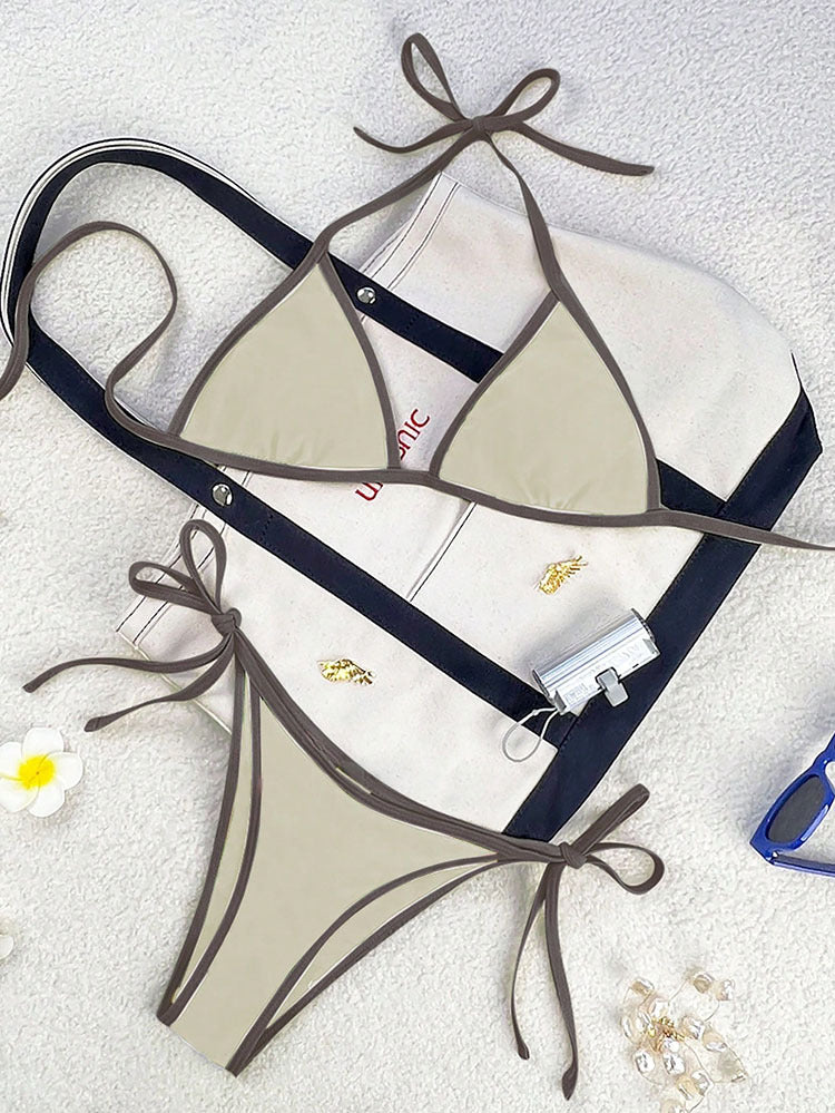 Damen Triangel-Bikini mit verspielten Schleifen R&B