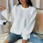 Damen Casual Oversized Pullover mit strukturiertem Design R&B