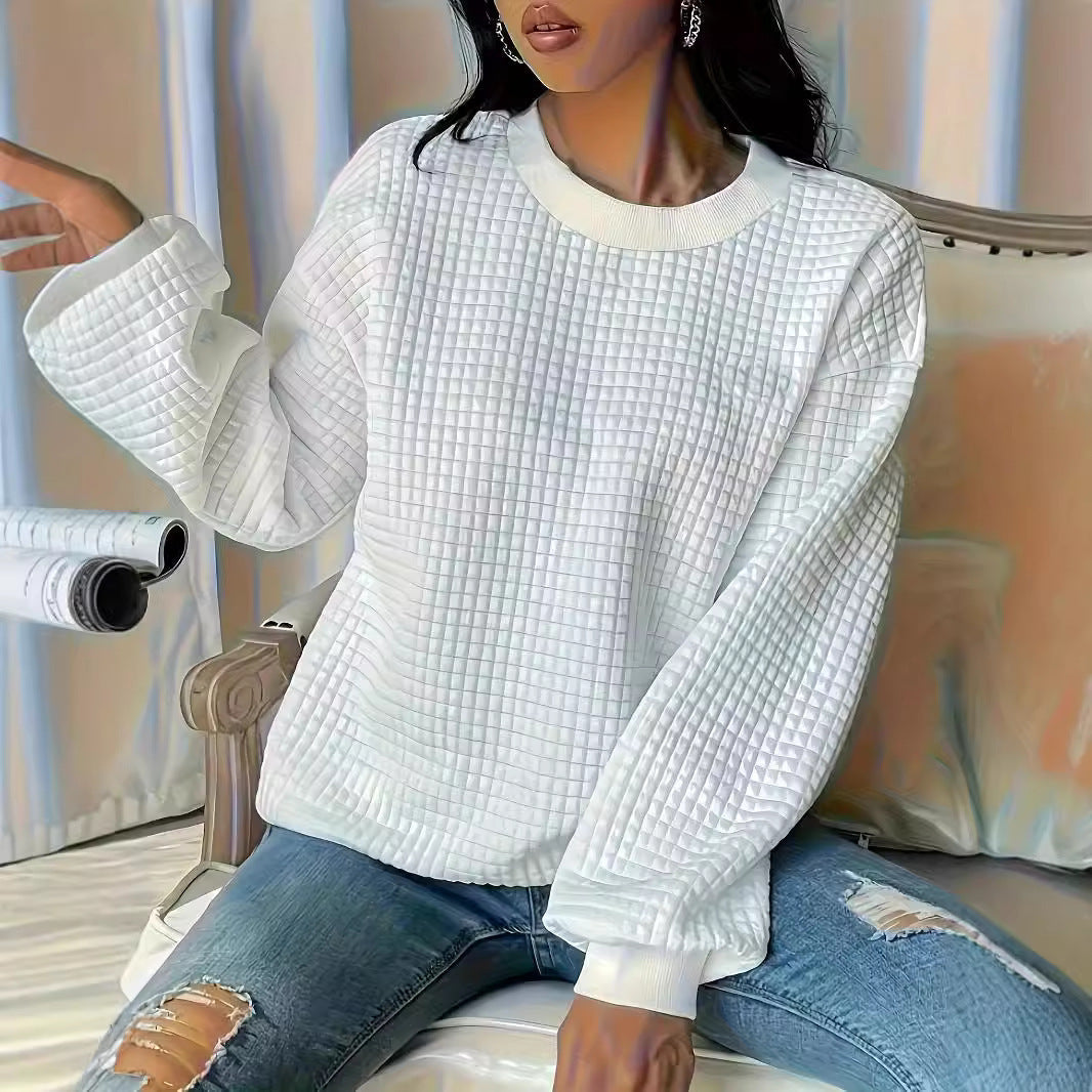 Damen Casual Oversized Pullover mit strukturiertem Design R&B