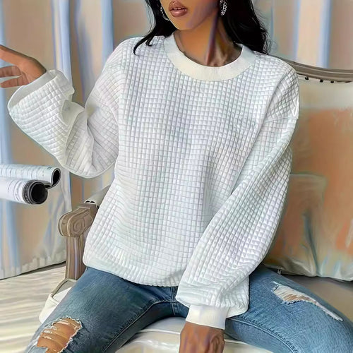 Damen Casual Oversized Pullover mit strukturiertem Design R&B