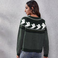 Damen Strickpullover mit gruseligem Geister-Motiv R&B