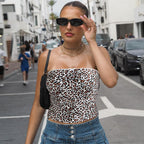 Damen Bustier-Oberteil mit Leopardenmuster R&B