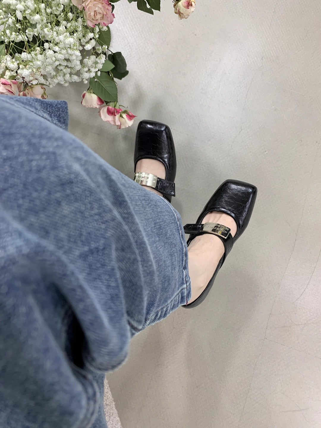 Damen Ballerinas mit modischem Riemchenverschluss und bequemem Fußbett R&B