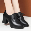 Damen Elegante Schnürstiefeletten mit modischem Blockabsatz und rutschfester Sohle