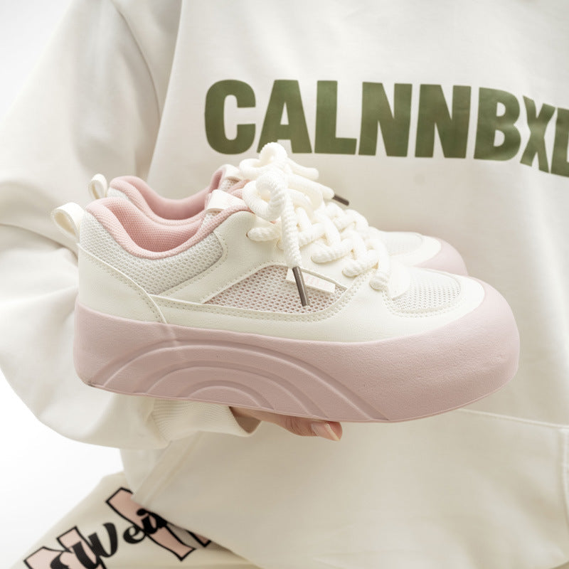 Damen Plattform Sneakers mit atmungsaktiver Mesh-Oberfläche und rutschfester Sohle