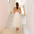 Damen Tüllkleid mit elegantem Halterneck und schwingendem Rock R&B