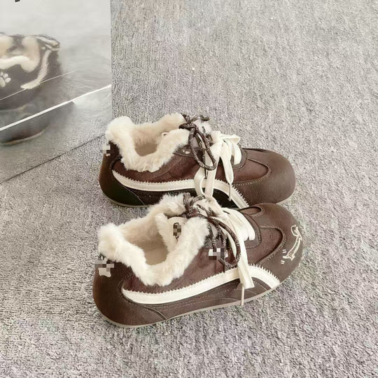 Damen warme und stylische Sneakers mit Fleece-Futter R&B