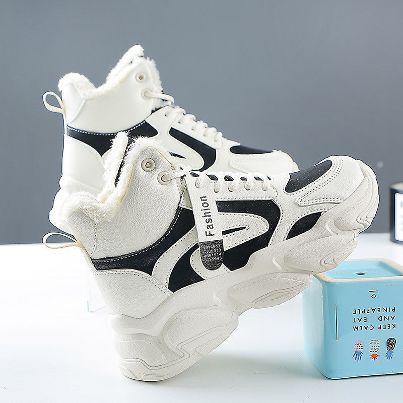 Damen Warme High-Top Sneakers mit isolierendem Innenfutter und rutschfester Sohle R&B