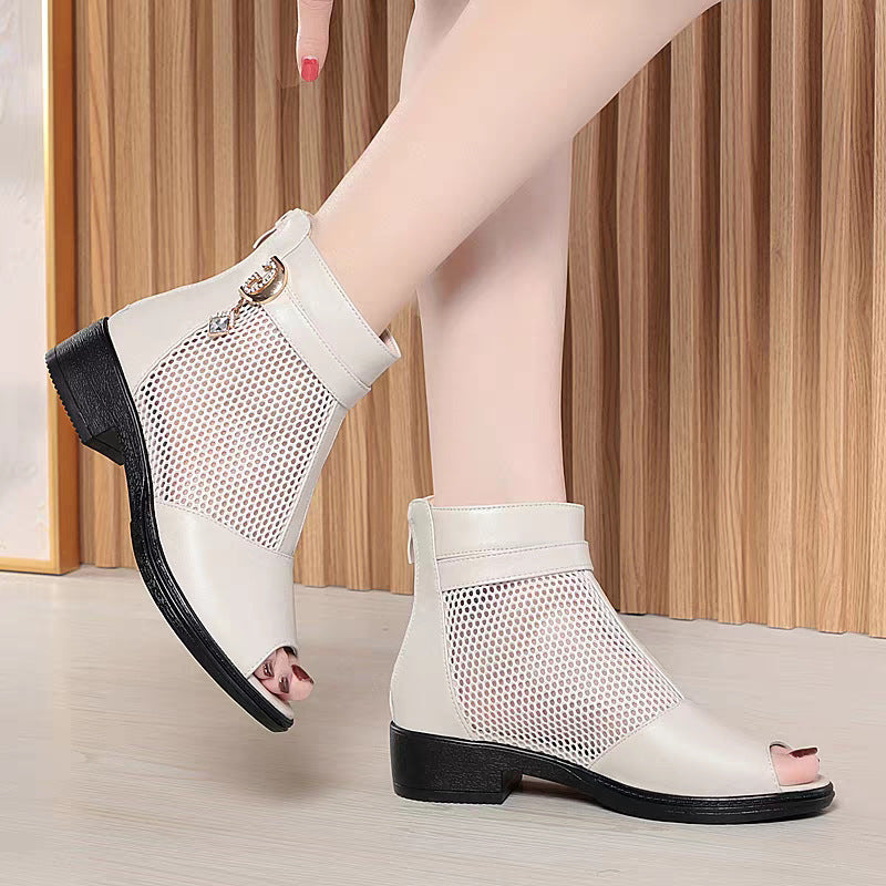 Damen Stiefeletten mit durchlässigem Netzdesign und elegantem Schmuckdetail R&B