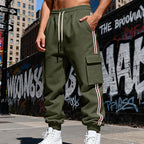 Herren nan Cargojogginghose mit Kordelzug, seitlichen Cargotaschen und elastischen Bündchen R&B