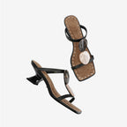 Damen Slingback-Pantoletten mit modischem Steg-Design und komfortablem Blockabsatz R&B