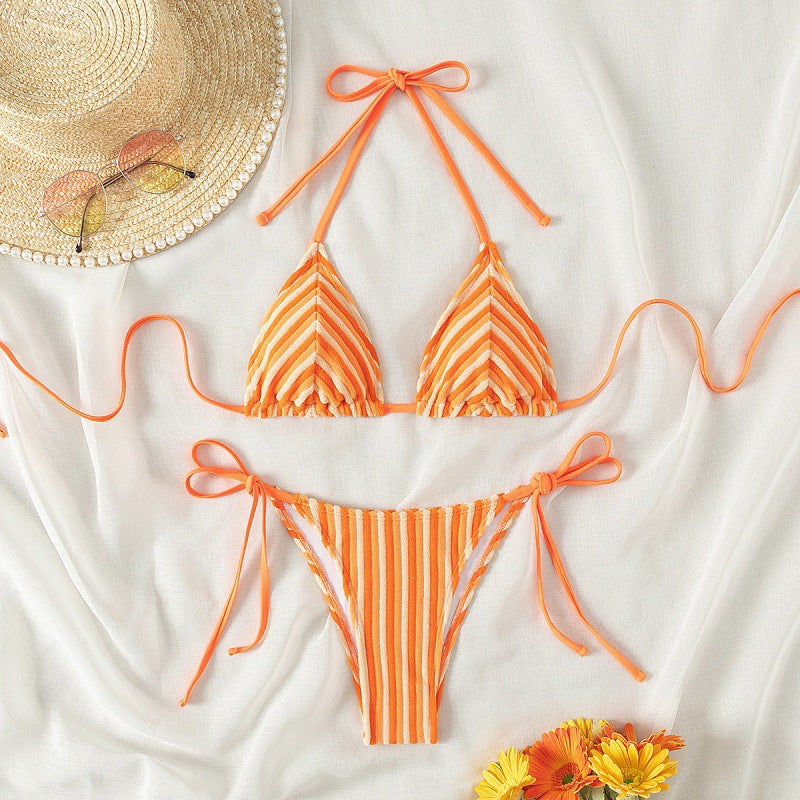 Damen Triangel-Bikini mit verstellbaren Schnürdetails R&B
