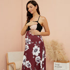 Damen Maxi-Kleid mit asymmetrischem Saum und floralem Muster R&B