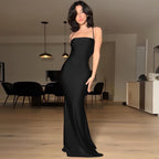 Damen Körperbetontes Abendkleid mit schmalen Spaghettiträgern und elegantem Schnitt R&B