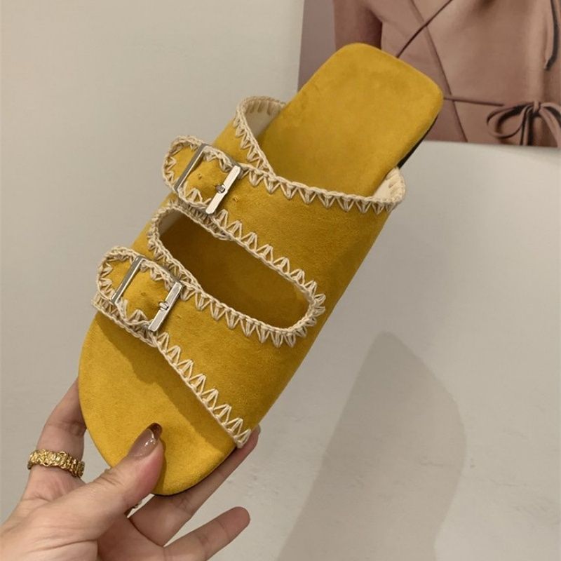 Damen bequeme Zehentrenner-Sandalen mit modischem Riemendesign R&B