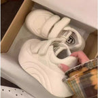 Damen Sportliche Plateau Sneakers mit verstellbarem Klettverschluss