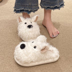 Damen Hausschuhe mit Tiermotiv und flauschigem Obermaterial EB