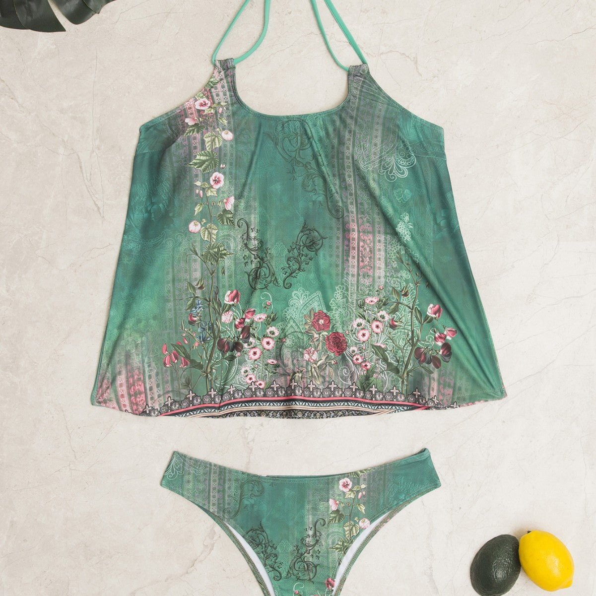 Damen Tankini-Set mit modischem Muster und lässigem Schnitt R&B