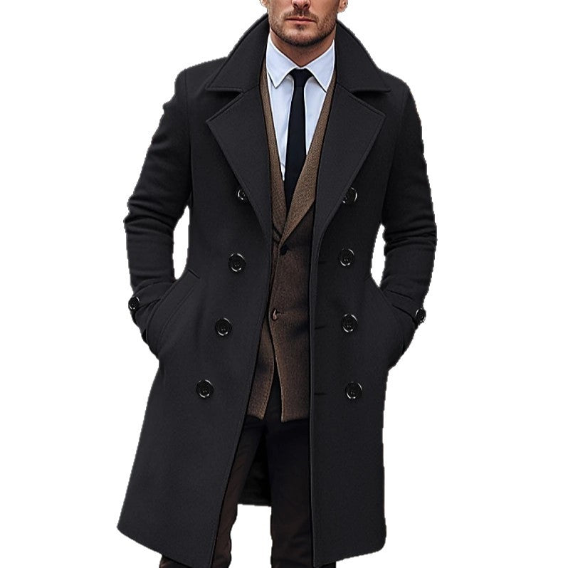 Herren klassischer Wollmantel R&B