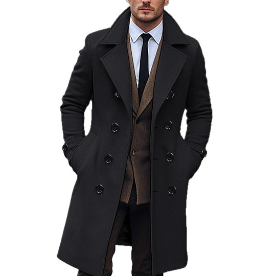 Herren klassischer Wollmantel R&B