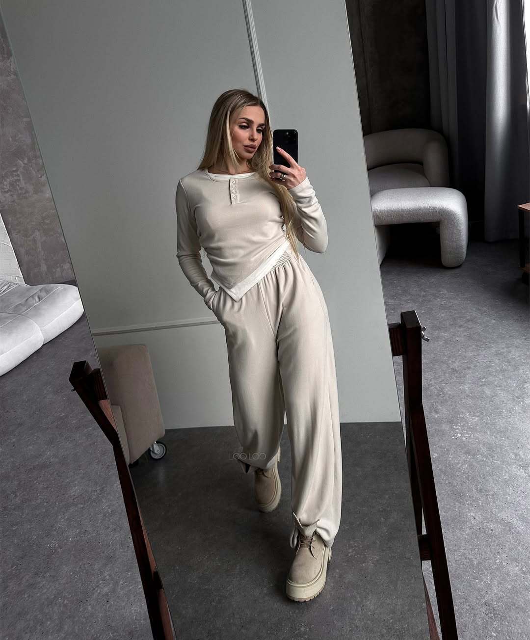 Damen gemütliches Freizeit-Set mit sportlichem Design R&B